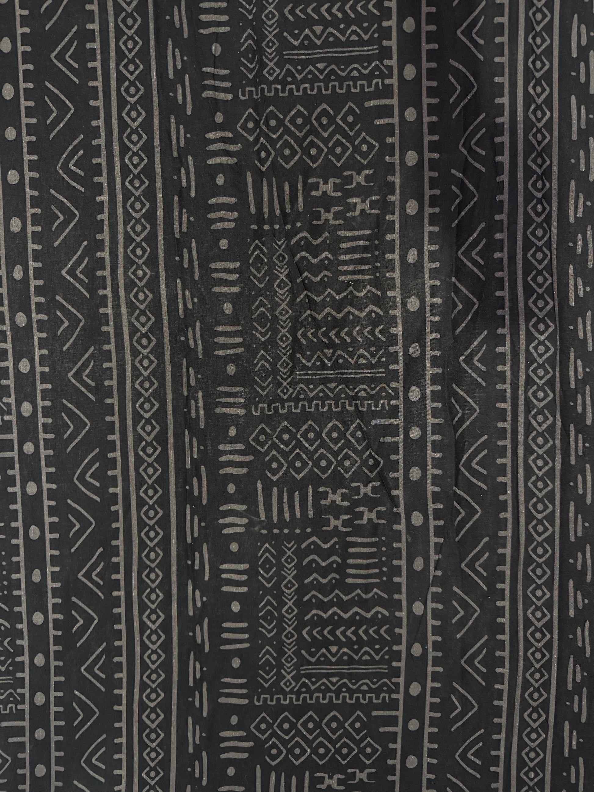 Cotton Linen Black Historic Printed Fabric - MAF 