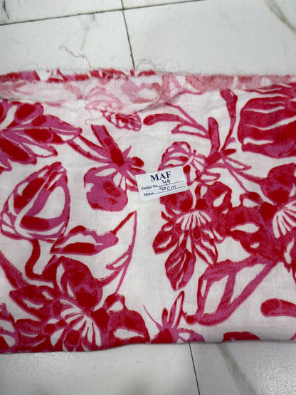 Buy Cutpiece Soft Cotton Double Cloth Pinkish Tropical Paint 40 Centimeter