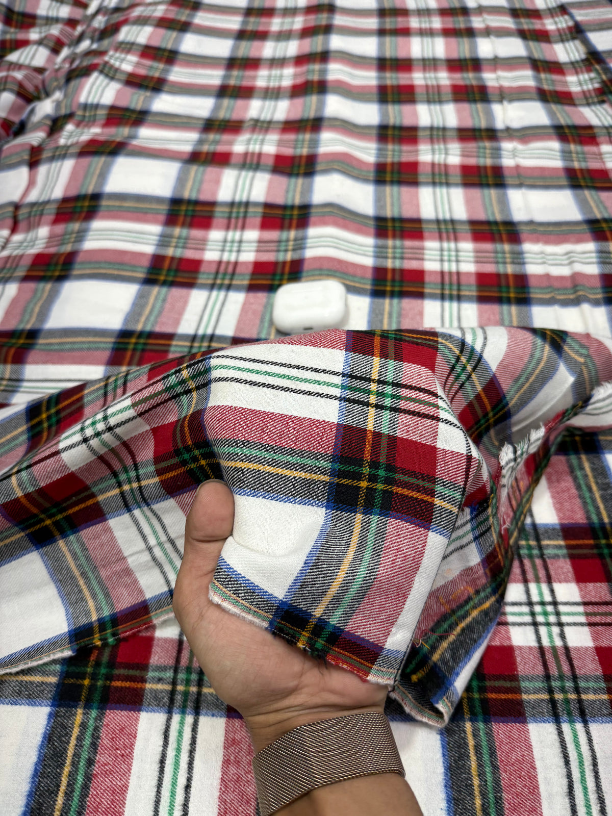 Buy Cotton Twill Red White Tartan Plaid Check Fabric