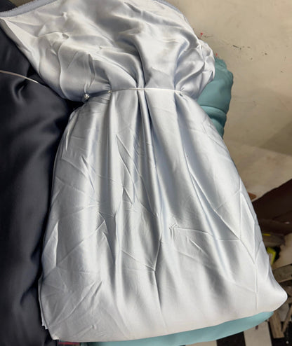 Buy Italian Silk Solid Light Bluish Grey Fabric - MAF 