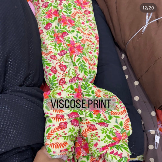 Buy Premium Viscose Vibrant Jaba Printed Fabric
