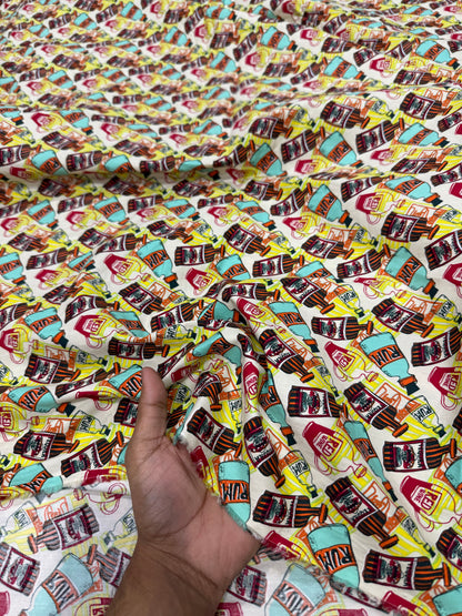 Buy Cotton Poplin Bottle Printed FABRIC