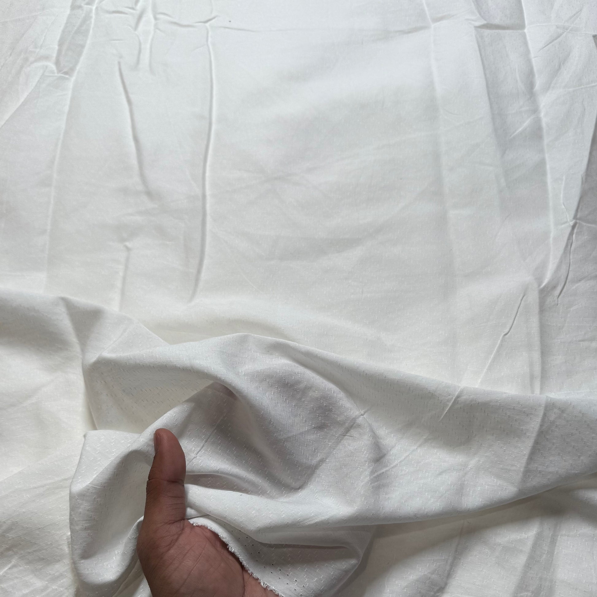 Buy White Dyeable Viscose Dobby Jira Fabric - MAF 