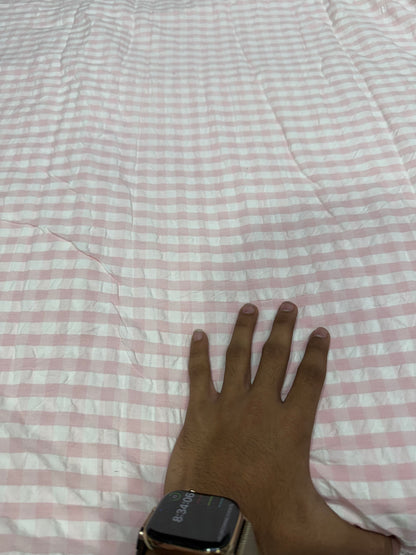 Buy Premium Cotton Seersucker Pastel Pink Gingham Check Fabric
