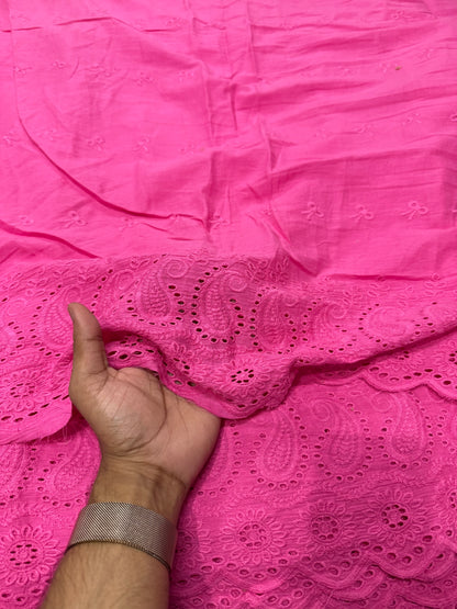 Buy Cotton Hakoba Hot Pink Paisley Border Design - MAF 