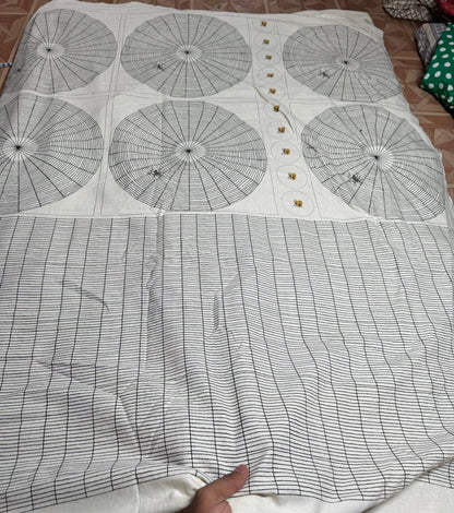 Buy Casement Stripe Cricle Printed Fabric - MAF 