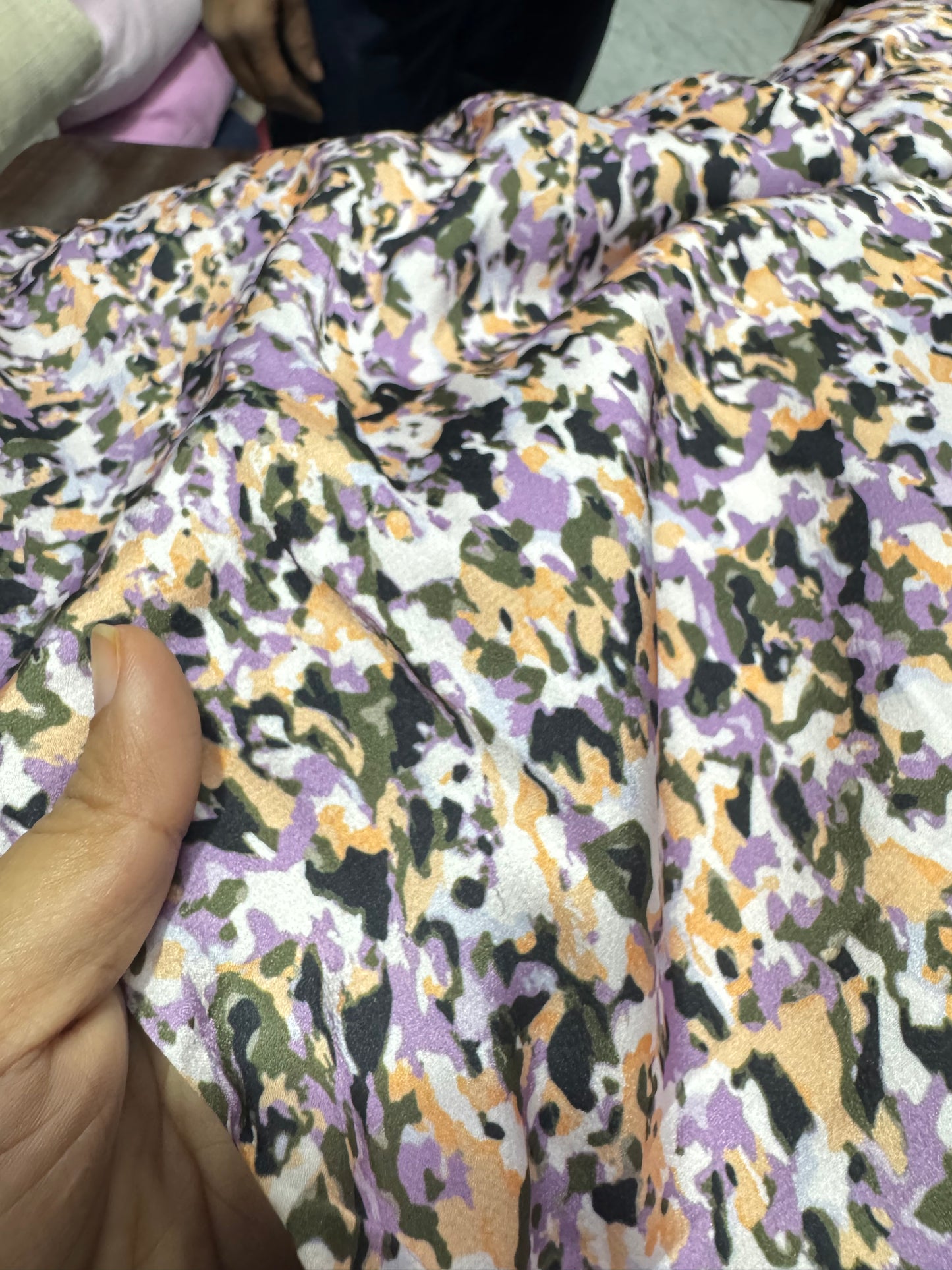 Buy Printed Satin Pink Marble Fabric