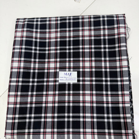Buy Cutpiece Cotton Twill Dark Blue Check 1 Meter