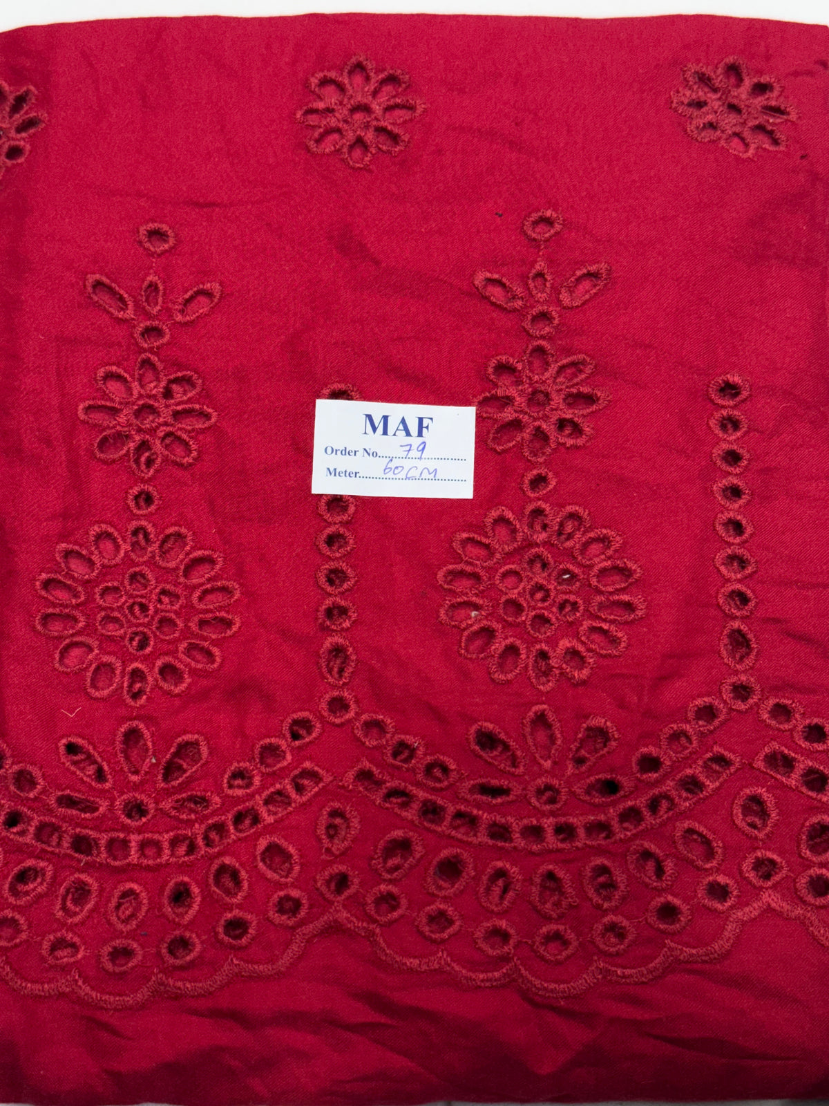 Buy Cutpiece Cotton Maroon Hakoba Cutwork Embroidered 60 Centimeter