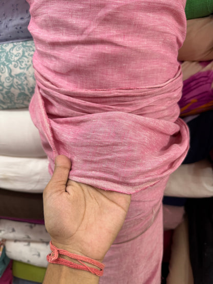 Buy Imported 100% Linen Washed Soft Pink Colour