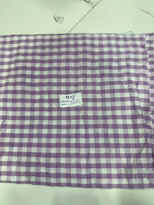 Buy Cutpiece Seersucker Lavender Checks 70 Centimeter