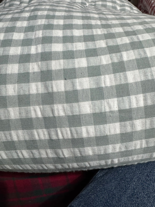 Premium Seersucker Greyish Blue Check Fabric - MAF 