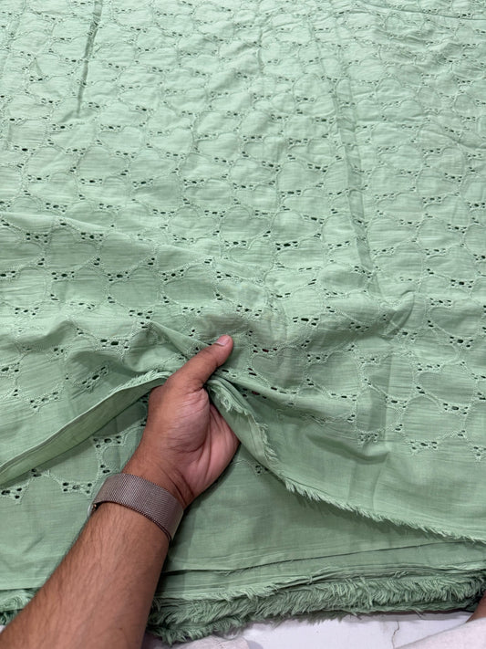 Buy Cotton Hakoba Sage Green Heart Latest Design - MAF 