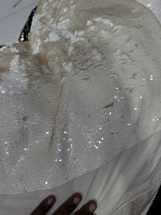 Buy Sequins Cream Coloured Fabric