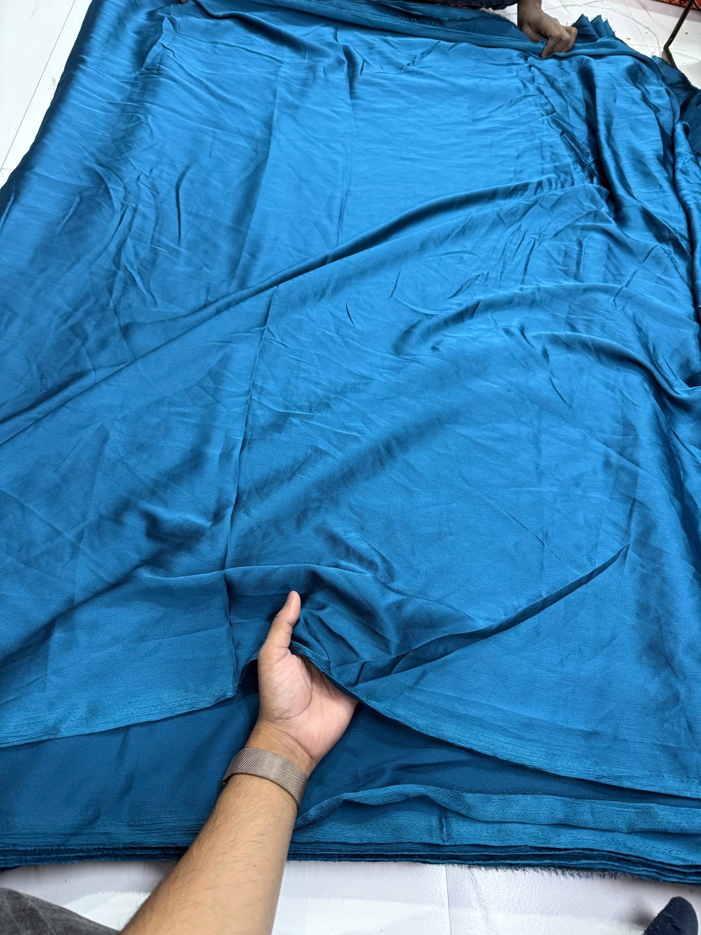 Buy Italian Silk Solid Pastel Blue Fabric - MAF 
