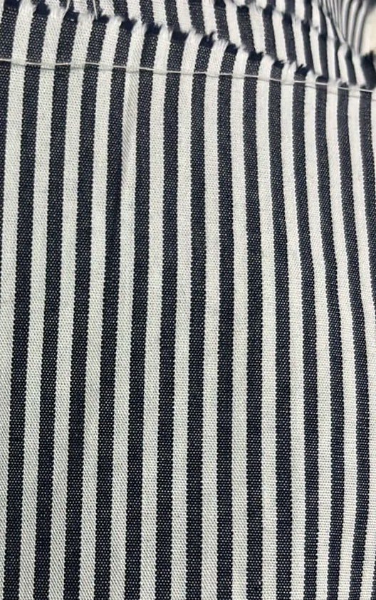 Buy Cotton Linen White Black Yarn Dyed Stripe Fabric