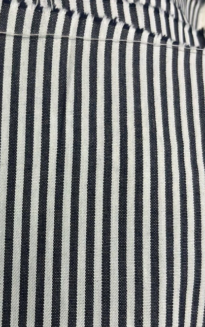 Buy Cotton Linen White Black Yarn Dyed Stripe Fabric