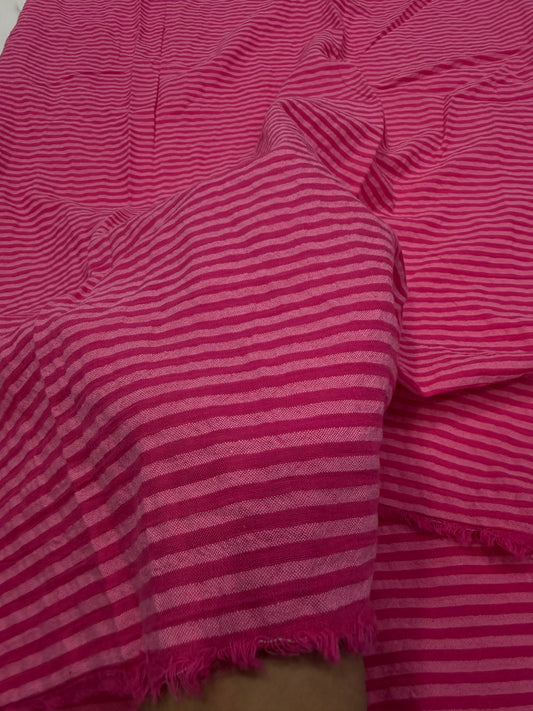 Buy Trending Seersucker Pink Shades Stripe Fabric