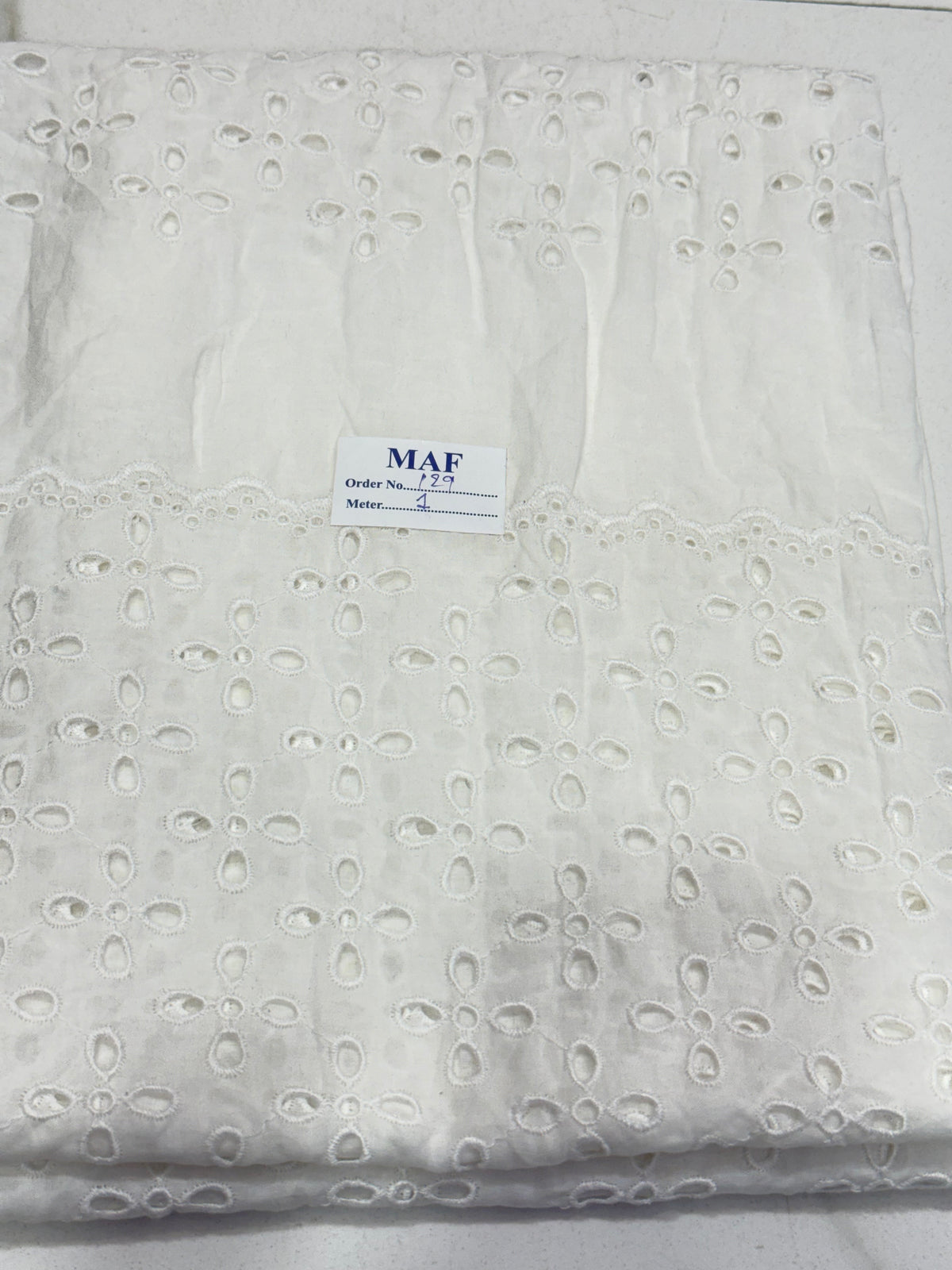 Buy Cutpiece White Hakoba With 4 Panel Cutwork 1 Meter