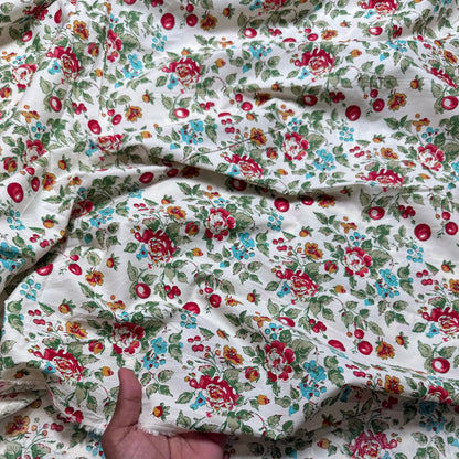 Buy Poplin Cherry Blossom Printed Fabric - MAF 