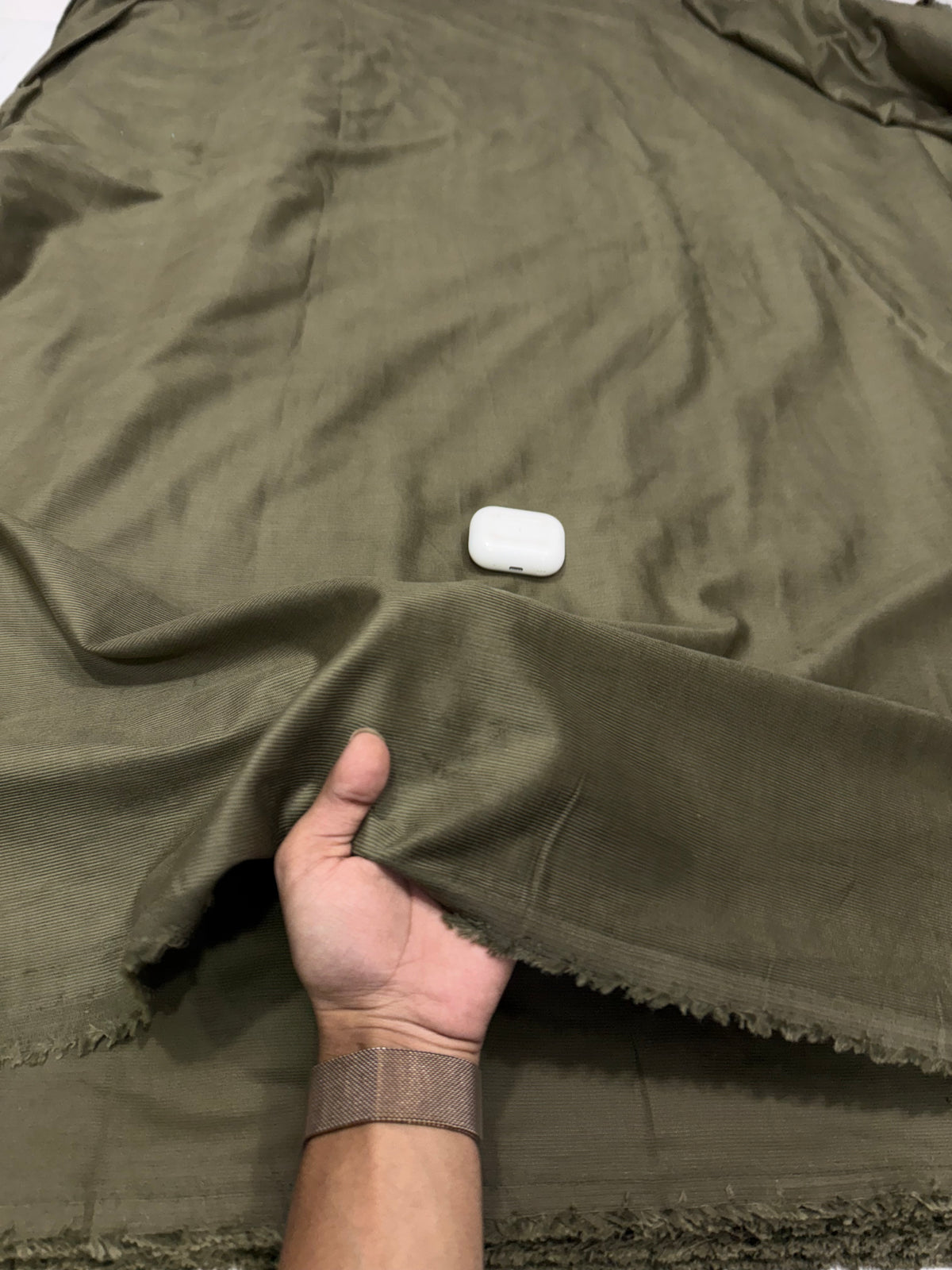 Buy Premium Corduroy Solid Olive Green Fabric 26 Wales