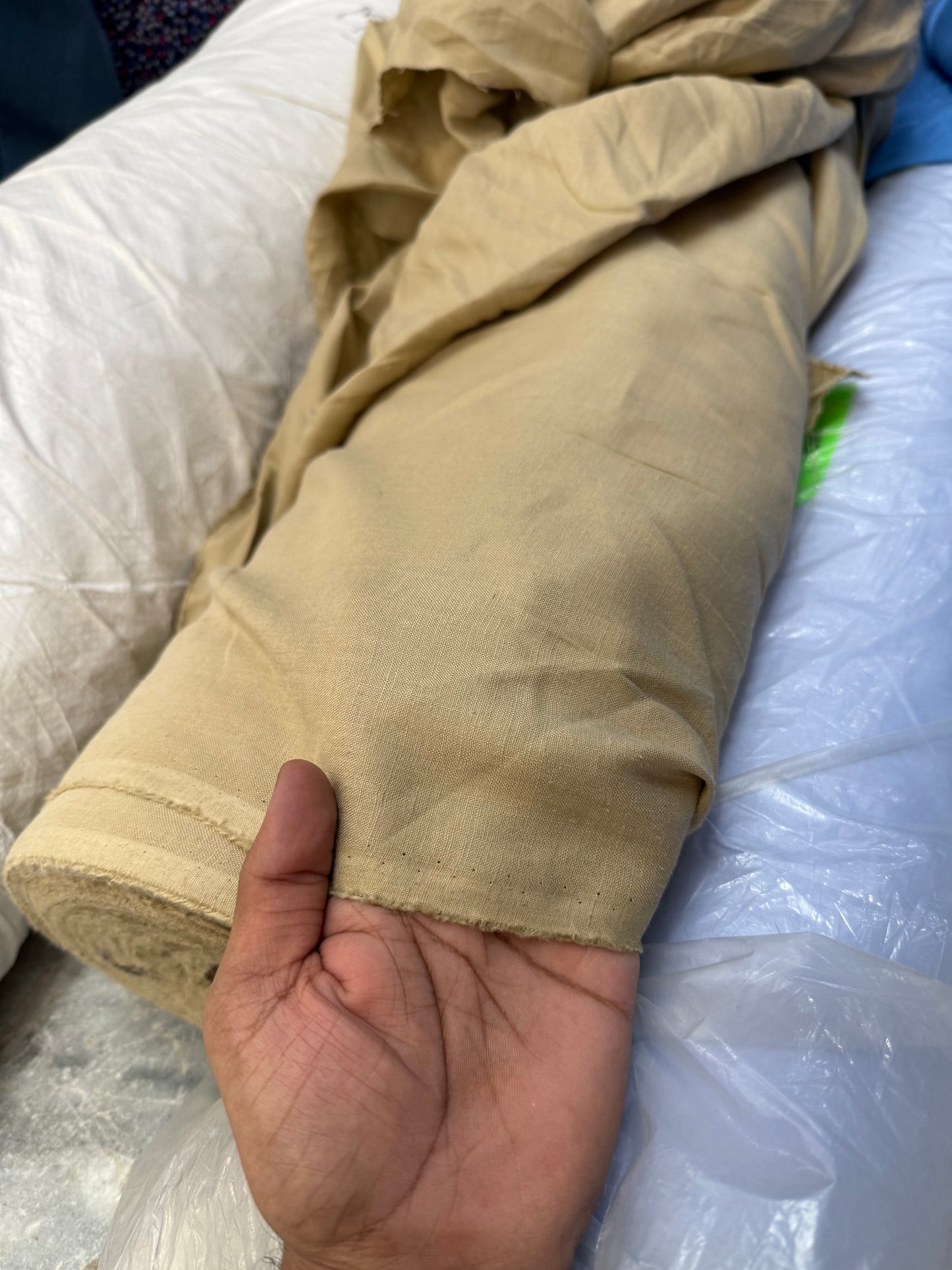 Buy Lab Certified Pure Linen Solid Beige Colour Fabric