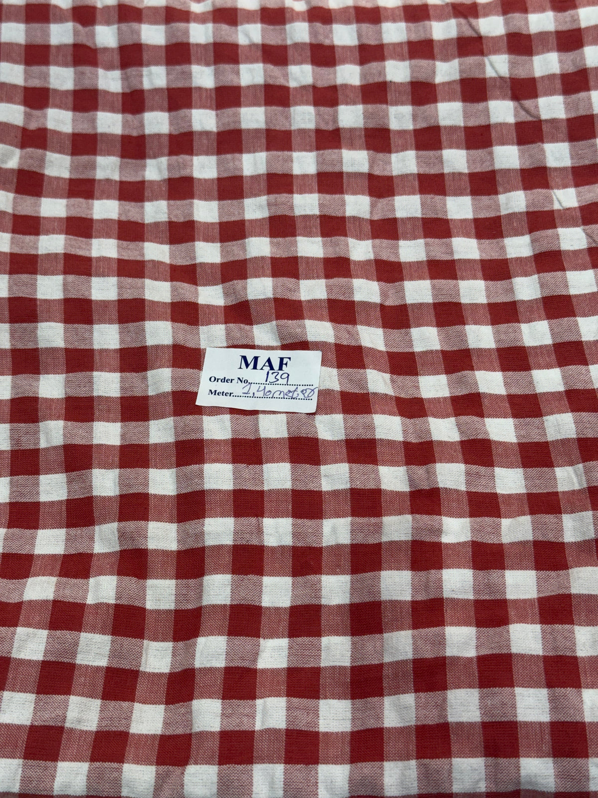 Buy Cutpiece Cotton Seersucker Pinkish Red Check 1.40 Meter