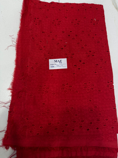 Buy Cutpiece Cotton Hakoba Red Arch Flower 40 Centimeter