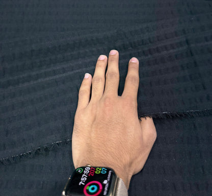 Buy Premium Seersucker Solid Cornflower Black Fabric