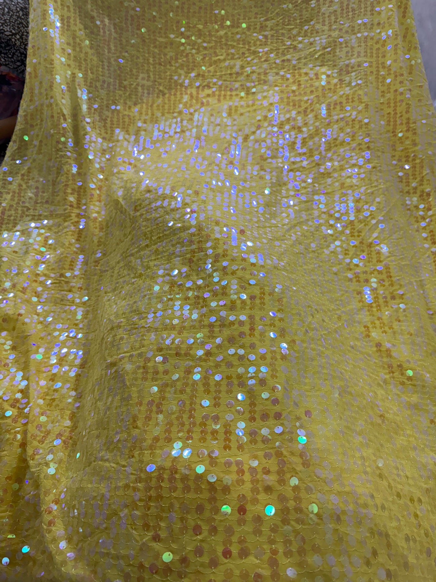 Buy Sequins Yellow Coloured Fabric - MAF 