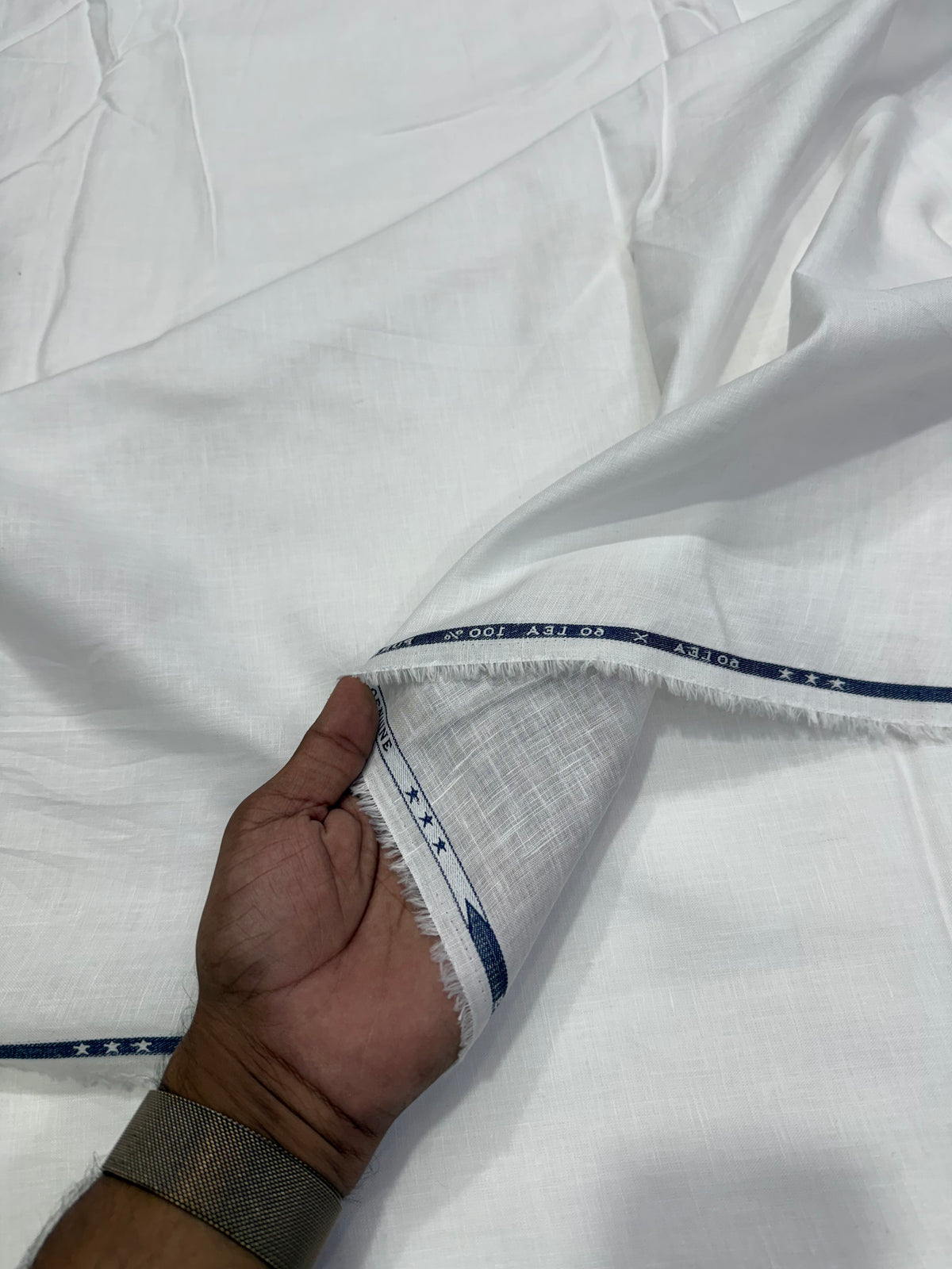 Buy Salvage Imported 100% Linen Pure White