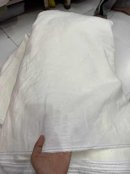 Buy Lab Certified Pure Linen Solid White Premium Fabric