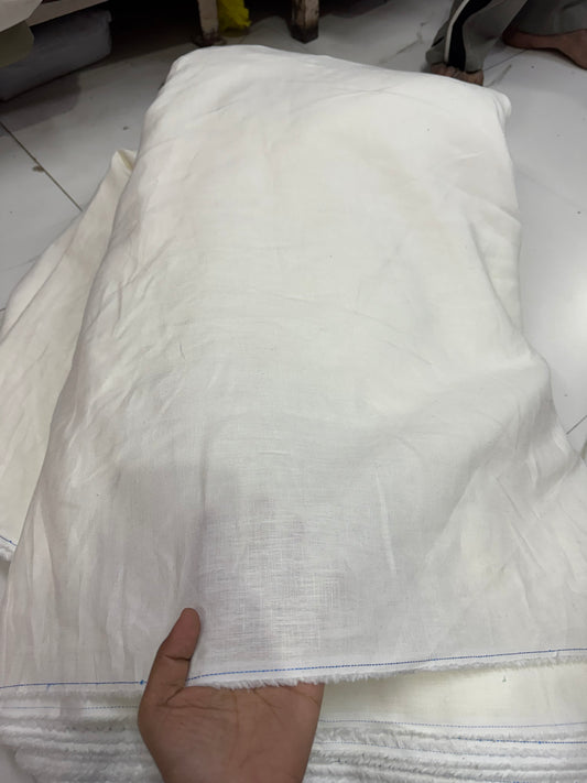 Buy Lab Certified Pure Linen Solid White Premium Fabric