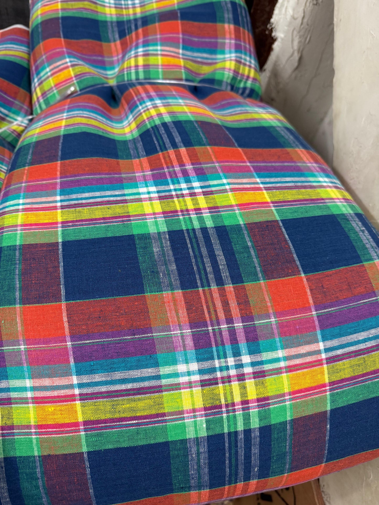 Buy Pure Linen Yarn Dyed Check Fabric - MAF 