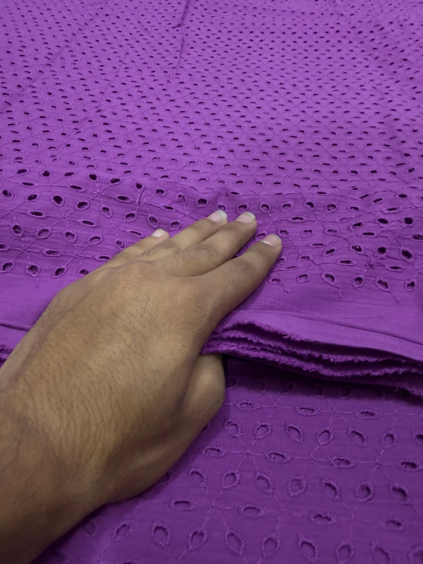 Buy Premium Cotton Cambric Schiffli Plum Trellis Fabric (Copy)