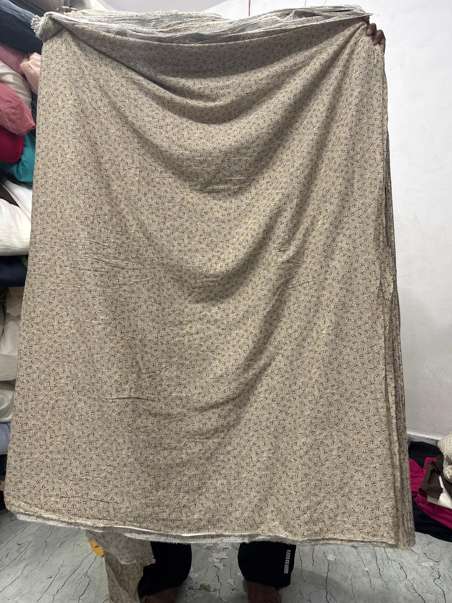 Buy Mul Cotton Boho Nude Flower Printed Fabric