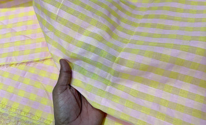 Buy Premium Seersucker Yellow Lavender Gingham Check Fabric