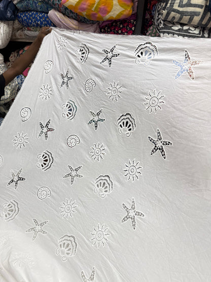 Buy Premium Cotton Cambric Schiffli Shell Star