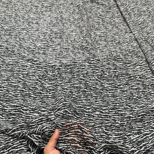 Buy Viscose Chiffon Black Animal Printed Fabric - MAF 