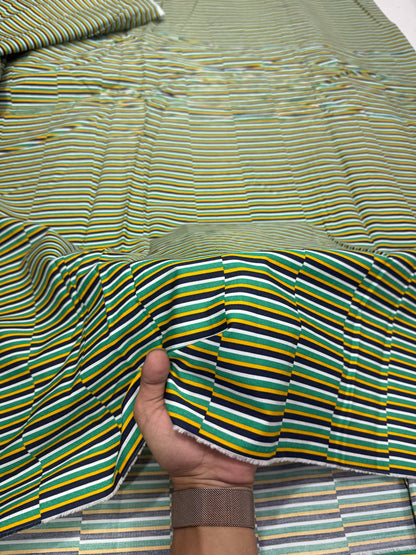 Buy Premium Cotton Poplin Multicolor Stripe Fabric