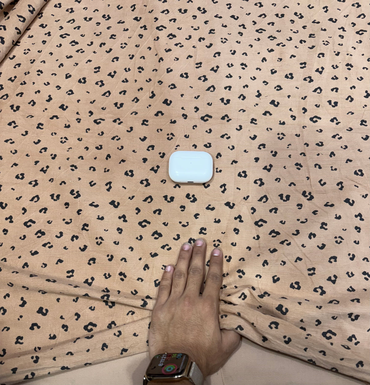Buy Premium Corduroy Beige Leopard Print Fabric