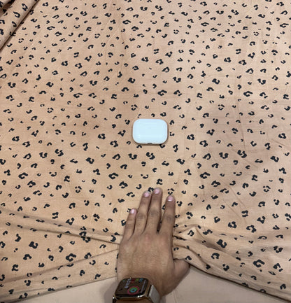 Buy Premium Corduroy Beige Leopard Print Fabric