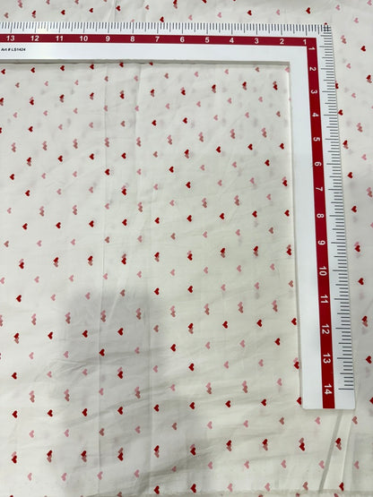 Buy Cotton Poplin White Base Tiny Dual Heart Fabric