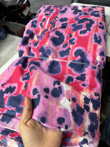 Buy Mul Cotton Abstract Pretty Animal Printed Fabric