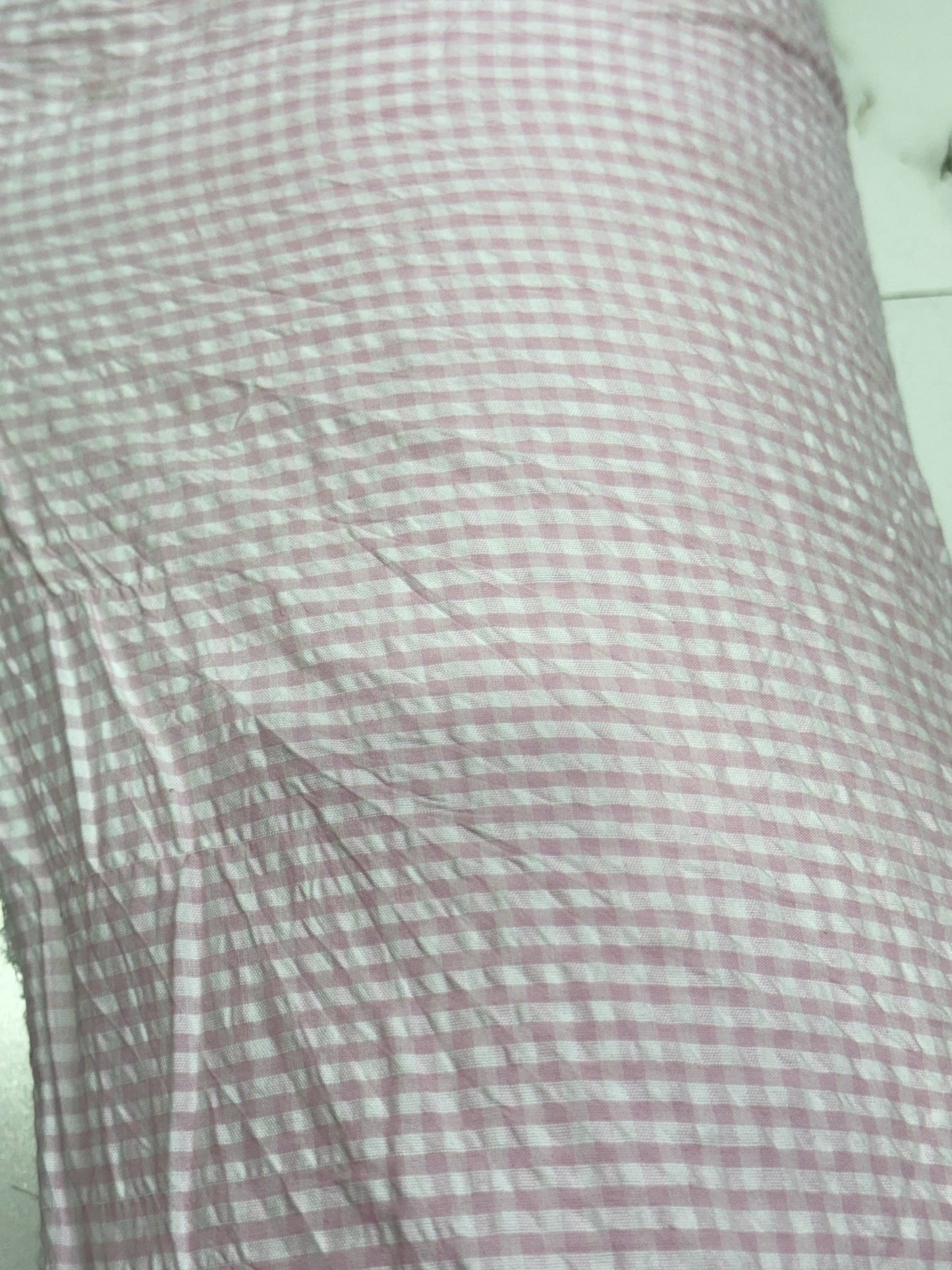 Buy Premium Seersucker Pink Gingham Blush Checks Fabric