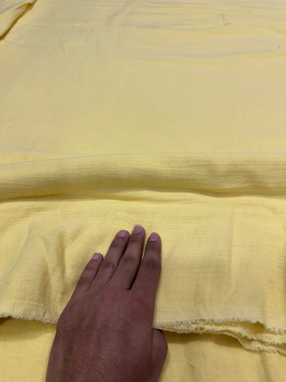 Buy Premium Soft Cotton Double Cloth Baby Yellow Solid Fabric