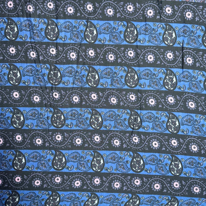Buy Black Rayon Boho with Border Printed Fabric - MAF 
