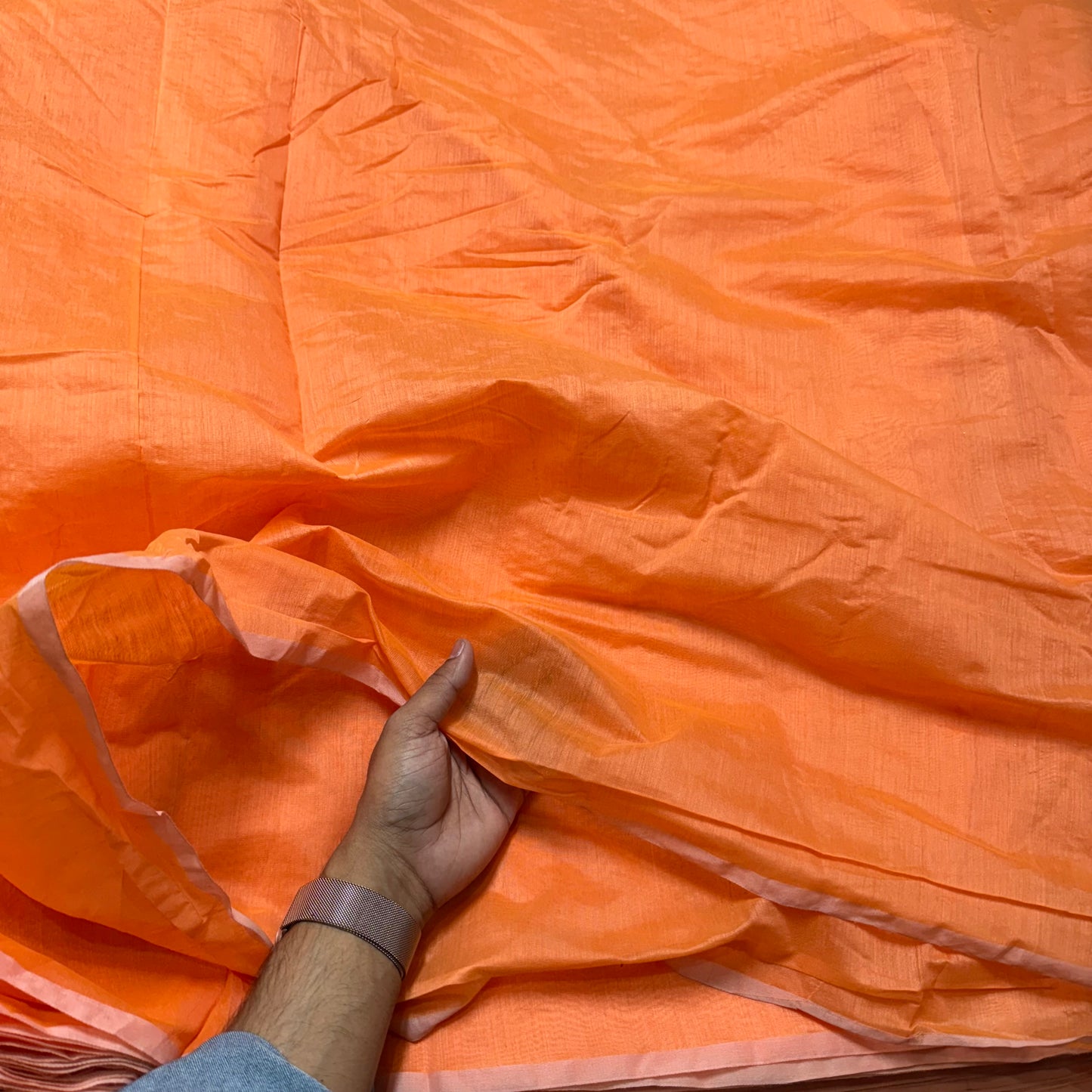Buy Mul Chanderi Gerua Fabric - MAF 