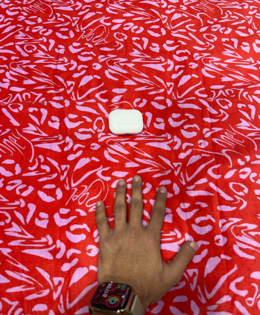 Buy Premium Corduroy Red Pink Abstract Print Fabric