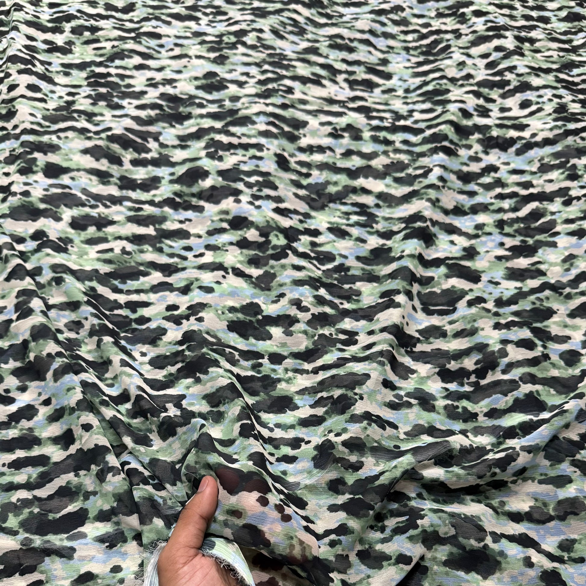Buy Viscose Chiffon Floating Algae Printed Fabric - MAF 